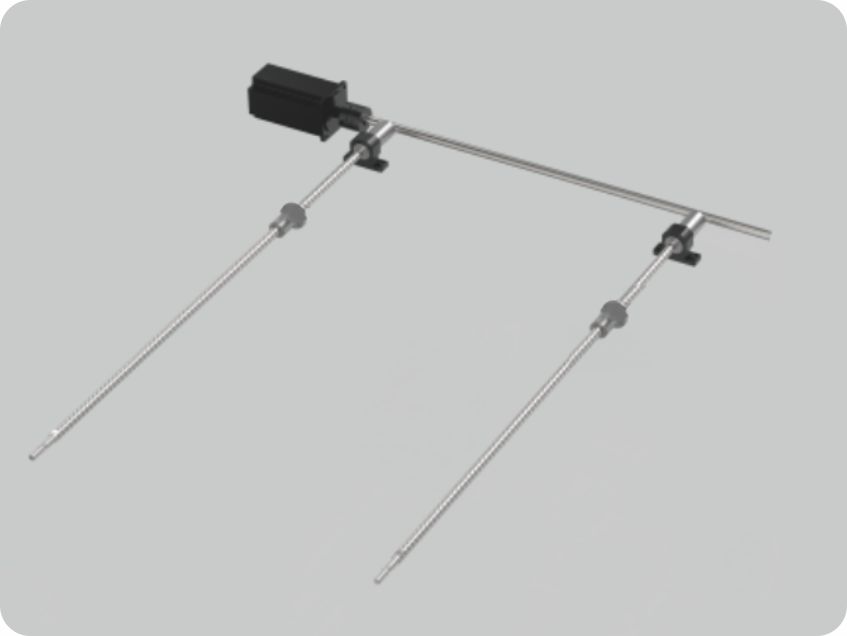 Y-direction dual ball screw servo drive mechanism