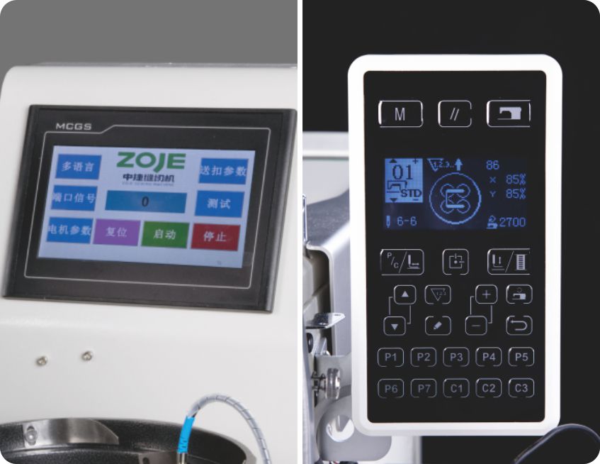 Operation panel displays parameters and patterns simultaneously